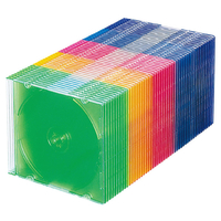 サンワサプライ Blu-ray・DVD・CDケース(スリムタイプ・50枚セット・5色ミックス) ミックス FCD-PU50MXN2