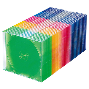 サンワサプライ Blu-ray・DVD・CDケース(スリムタイプ・50枚セット・5色ミックス) ミックス FCD-PU50MXN2-イメージ1