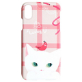Happymori iPhone XS/X用ケース Cat Couple Bar ホワイト HM14446I58