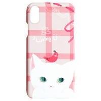 Happymori iPhone XS/X用ケース Cat Couple Bar ホワイト HM14446I58