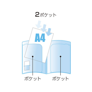 ビュートン スマートホルダー 2ポケット A4 背幅1mm オレンジ FCA7659-NSH-A4-2COR-イメージ2