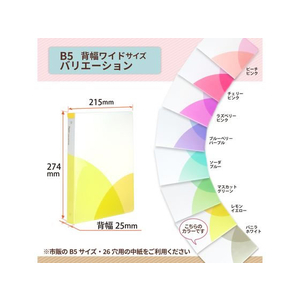 プラス PASTYルーズリーフバインダー B5-S ワイド レモンイエロー FCC1715-98-816/FC-810PR-イメージ5