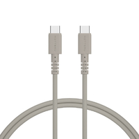 MOTTERU しなやかで絡まない USB-C to USB-Cシリコンケーブル(100cm) ラテグレージュ MOT-SLCC100-GY