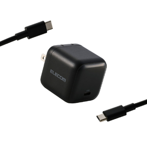 エレコム USB Power Delivery 65W AC充電器(C-Cケーブル付属/1．5m) ブラック MPA-AC12565BK-イメージ1