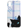 Happymori iPhone XS/X用ケース Cat Couple Bar ブラック HM14447I58