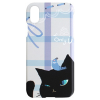 Happymori iPhone XS/X用ケース Cat Couple Bar ブラック HM14447I58
