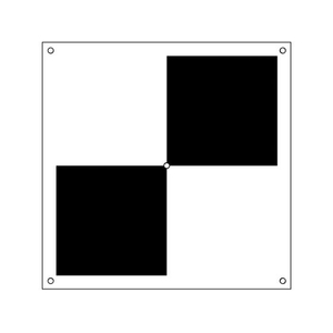 グリーンクロス ドローン用対空標識プラス型(白黒) 対空標識穴5ヵ所450450 FC144GR-1489867-イメージ1