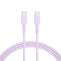 MOTTERU しなやかで絡まない USB-C to USB-Cシリコンケーブル(200cm) ペールアイリス MOT-SLCC200-PU