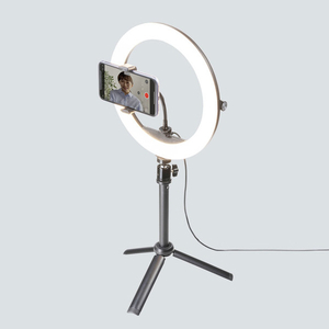 サンワサプライ WEBカメラ用LEDライト付きスタンド(テレワーク) CMS-STN2BK-イメージ2