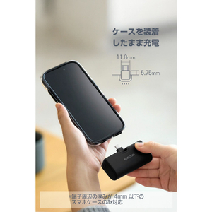 エレコム 折り畳み式直挿しモバイルバッテリー(USB Type-Cプラグ/5000mAh) ブラック DE-C57L-5000BK-イメージ7