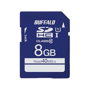 BUFFALO 高速SDHC UHS-Iメモリーカード(8GB) RSDC-008GU1S-イメージ1