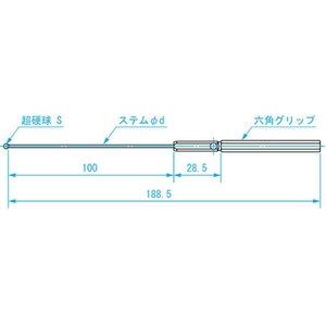 新潟精機 ボールギャップゲージ ステム径2.3mm 規格φ5.1 φ5.12.3φ5.1 FC327JN-1143660-イメージ3