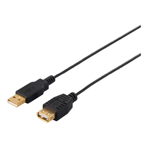 BUFFALO USB2．0延長ケーブル(A to A)スリムタイプ 2．5m ブラック BSUAASM225BK-イメージ1
