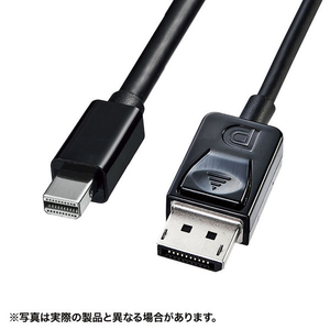 サンワサプライ ミニ-DisplayPort変換ケーブル(Ver1．4)(1m) ブラック KC-DPM14010-イメージ1