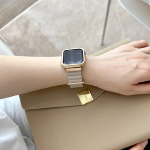 GAACAL Apple Watch Series 1-8/SE1-2(38/40/41mm)用マグネット式PUレザーバンド ベージュ W00186BJA-イメージ2