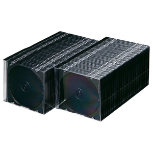 サンワサプライ Blu-ray・DVD・CDケース(スリムタイプ・100枚セット) ブラック FCD-PU100MBKN-イメージ1