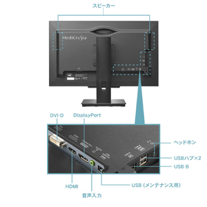 I・Oデータ 27型ワイド液晶ディスプレイ(医用画像参照用) 抗菌モデル 受注生産品 MediCrysta ブラック LCD-MDQ271A-AG-イメージ3