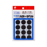 ニチバン マイタックカラーラベル 黒 直径20mm 15片×12シート FC272NU-ML-171N6