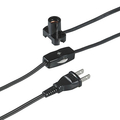 エルパ コード付ソケット ブラック KP-M1215NH(BK)