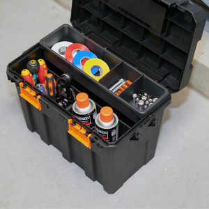 トラスコ 縦入れ収納工具箱 トレー1個、ポケット4個、仕切板8枚付き TATEIRE-440-イメージ2