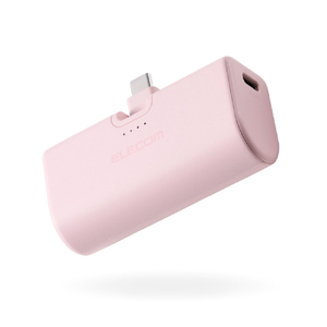 エレコム 折り畳み式直挿しモバイルバッテリー(USB Type-Cプラグ/5000mAh) ピンク DE-C57L-5000PN-イメージ2