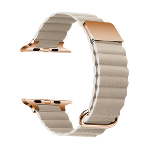 GAACAL Apple Watch Series 1-8/SE1-2/ULTRA(42/44/45/49mm)用マグネット式PUレザーバンド ベージュ W00186BJB-イメージ1