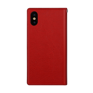 HANSMARE iPhone XS/X用手帳型スタンディングケース レッド HAN10449I8-イメージ2