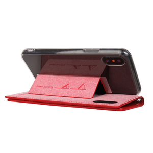 HANSMARE iPhone XS/X用手帳型スタンディングケース レッド HAN10449I8-イメージ4