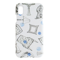 Happymori iPhone XS/X用背面ケース French Cafe Bar ブルー HM14449I58