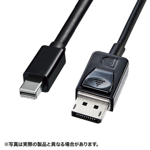 サンワサプライ ミニ-DisplayPort変換ケーブル(1．5m) ブラック KC-DPM14015-イメージ1