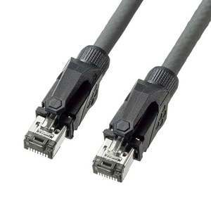 サンワサプライ カテゴリ6A STP LANケーブル(10m) グレー KB-T6ASTP-10GY-イメージ1