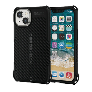 エレコム iPhone 14/13用ZEROSHOCKケース グリップ ブラック PMWA22AZEROGBK-イメージ1