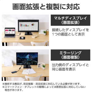 エレコム USB Type-C(TM) - DisplayPort(TM)変換アダプター 1ポート(15cm) ブラック AD-CDPBK3-イメージ5