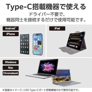 エレコム USB Type-C(TM) - DisplayPort(TM)変換アダプター 1ポート(15cm) ブラック AD-CDPBK3-イメージ6