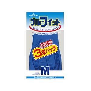 ショーワグローブ 塩化ビニール手袋 青フィット(薄手)3双パック M FC211FK-7900911-イメージ5