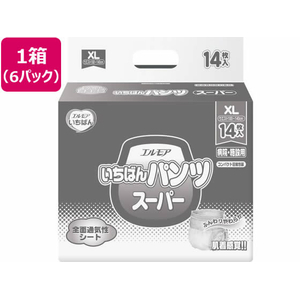 カミ商事 エルモア いちばんパンツスーパー XL 14枚×6パック FCE022U-イメージ1