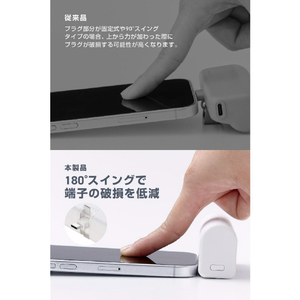 エレコム 折り畳み式直挿しモバイルバッテリー(USB Type-Cプラグ/5000mAh) ホワイト DE-C57L-5000WH-イメージ4