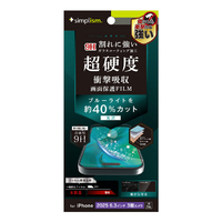 トリニティ iPhone 17 Pro/16 Pro用9Hガラスライク ブルーライト低減 画面保護フィルム 光沢 TR-IP25M3-PFPM-BCCC