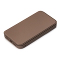 PGA iPhone 15 Pro用ガラスフリップケース ブラウン PG-23BGF03BR