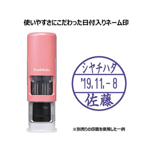 シヤチハタ データーネームEX 15号CPコーラルピンク本体紫 FC029MS-XGL-CL15H3-V-イメージ2
