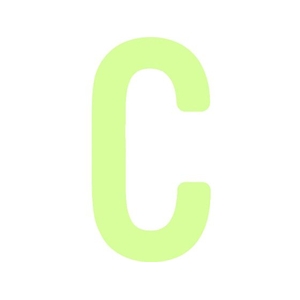 IM/非常用標識 中輝度蓄光カッテイング文字 英字 C 粘着シール FC311WT-1029997-イメージ1