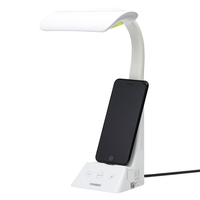 値下げ‼️電気スタンド ツインバード LE-H845W コンセント&スマホスタンド付LEDデスクライト