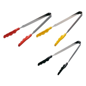 田辺金具 抗菌耐熱カラートングスリム 中 250mm 赤 FCL4269-024115001-イメージ1