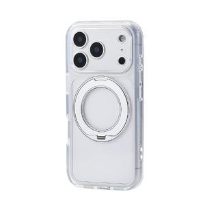 エレコム iPhone 17 Pro ハイブリッドケース 極限 MAGKEEP スタンド シルバー PM-A25CMGSTKSV-イメージ2