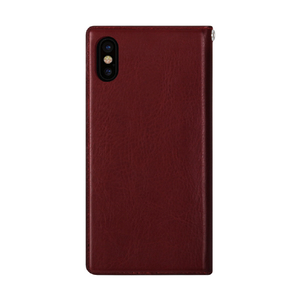 HANSMARE iPhone XS/X用手帳型スタンディングケース ワイン HAN10451I8-イメージ2