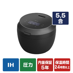 パナソニック 可変圧力IHジャー炊飯器(5．5合) Bistro ブラック SR-X910E-K-イメージ1