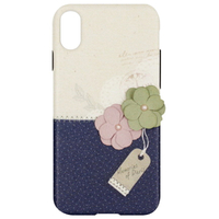Happymori iPhone XS/X用ケース Memories of Paris ダークブルー HM14451I58
