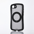 エレコム iPhone 17e/16e用 Grippy ハイブリッドケース フレームカラー 極限 MAGKEEP スタンド ブラック PM-A25SGRSTKMBK
