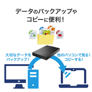 I・Oデータ USB-A対応 ポータブルHDD 2TB ブラック HDPH-UTV2KB-イメージ8