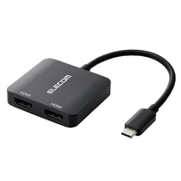 エレコム USB Type-C(TM) - HDMI(R)変換アダプター 2ポート(12cm) ブラック AD-CHDMI2BK2